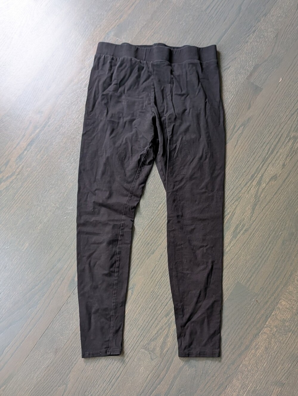 H&M Divided Basics Black Cotton Stretch Leggings Women's Size L (Tear/Flaw)